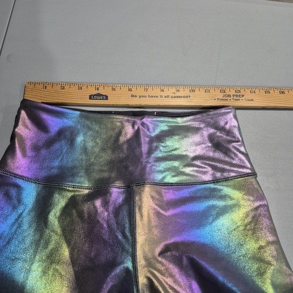 Zyia Active Leggings Womens 6-8 Blue Mermaid Luxe High Rise Iridescent 7/8 Shine - Picture 6 of 9